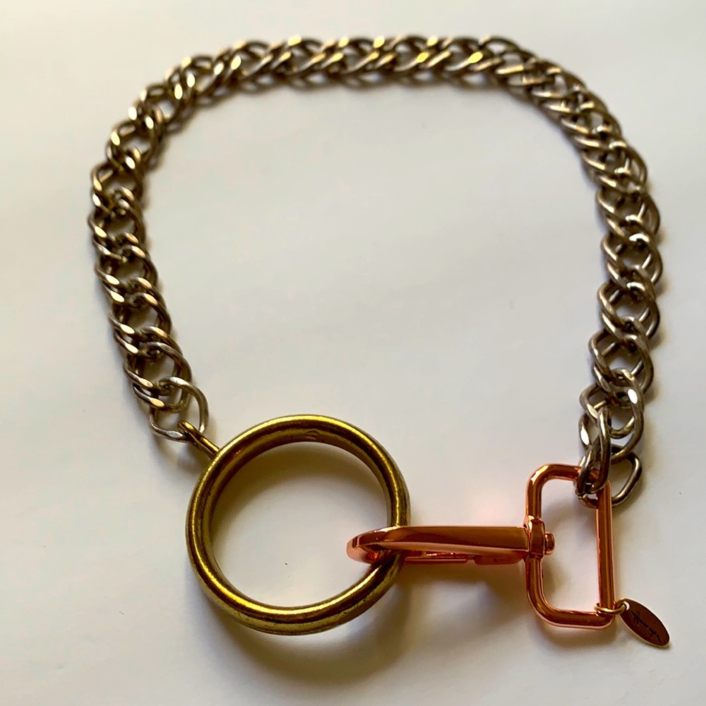Industrial Necklace Rose Gold Silver Brass